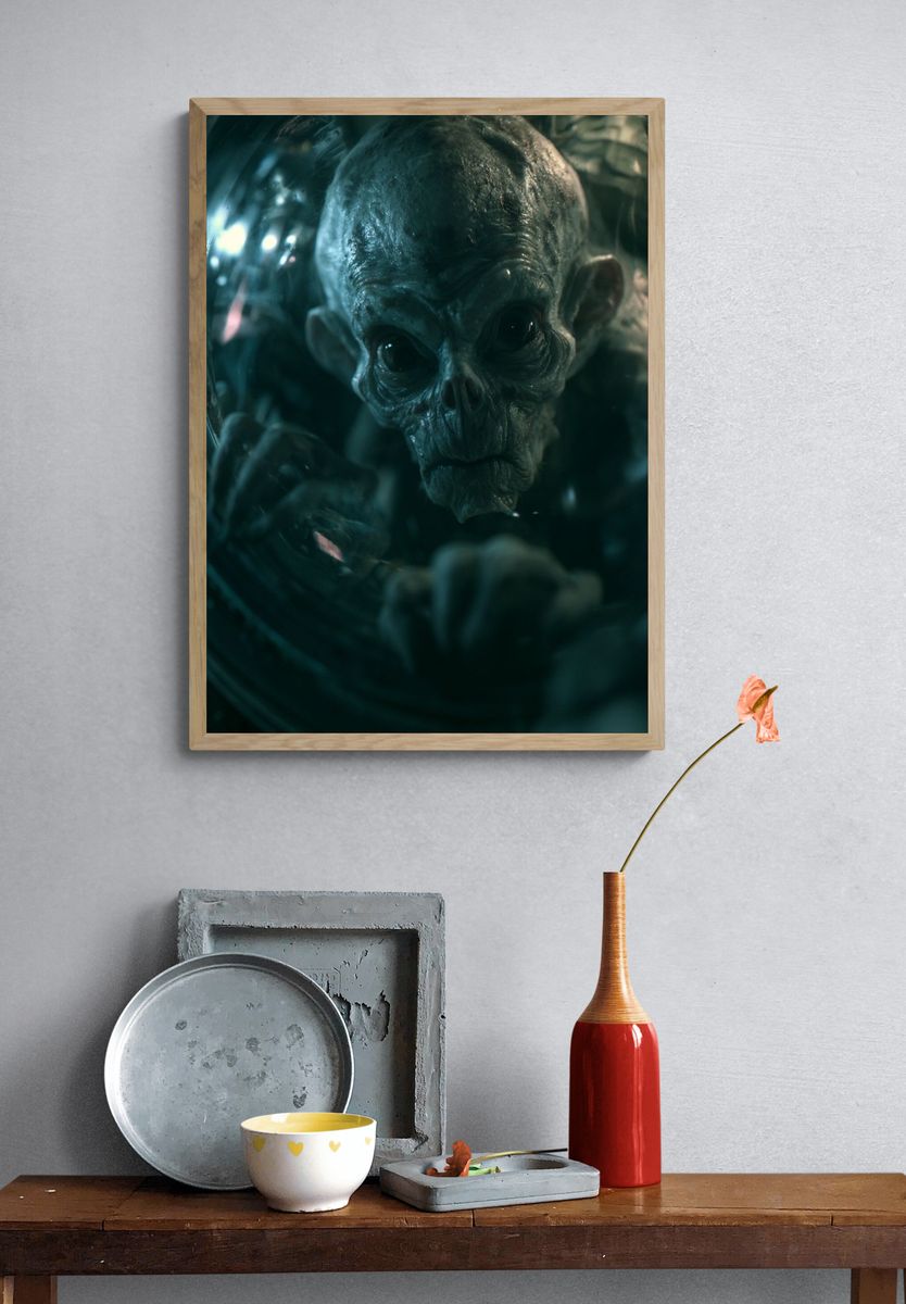 Alien Skull Portrait Poster. — room view 3