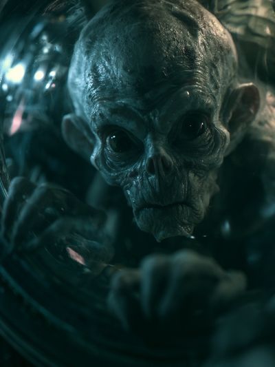 Alien Skull Portrait Poster.