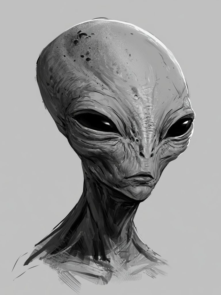 Alien Portrait Illustration Poster. poster detail