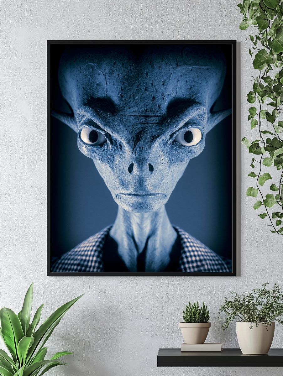 Blue Alien Portrait Poster. — room view 4