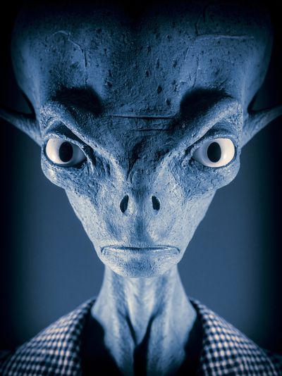 Blue Alien Portrait Poster. poster