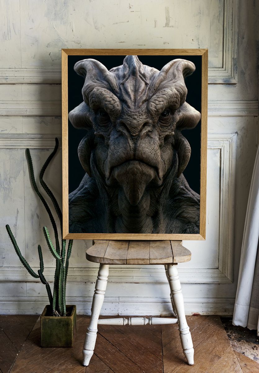 Alien Creature Portrait Poster. — room view 1