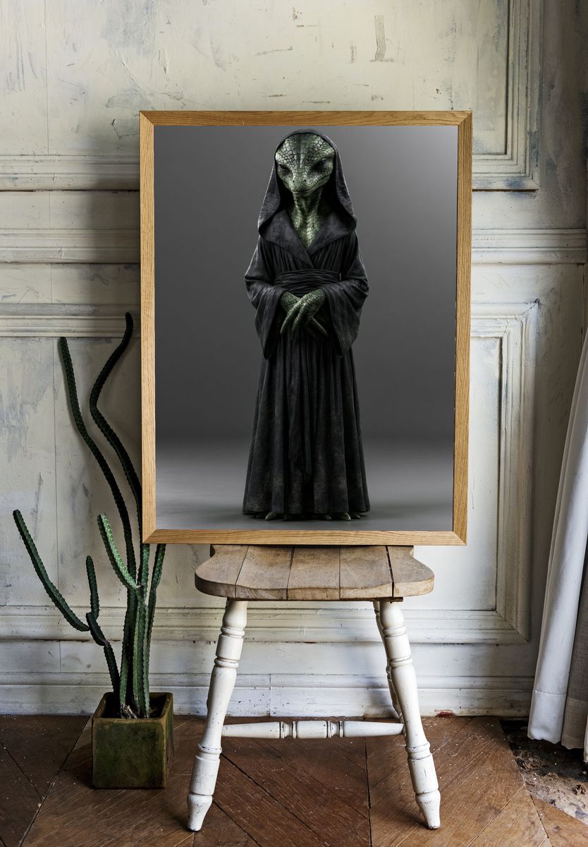 Alien Sage Portrait Print. room preview