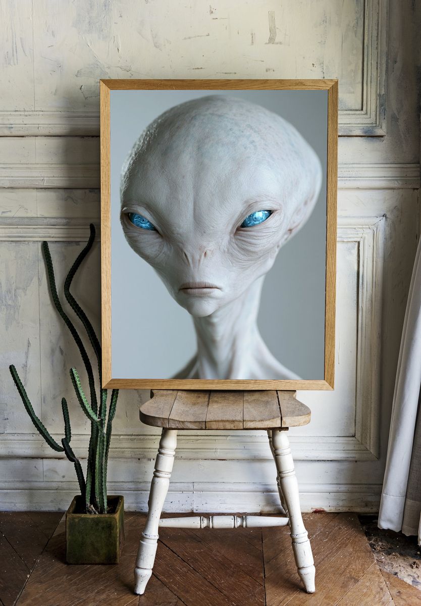 Alien Portrait Photography Poster. room preview