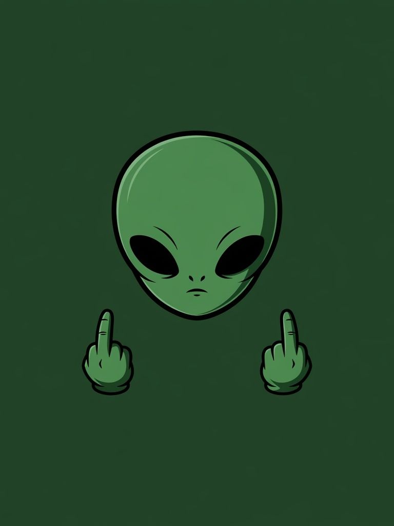 Alien Gesture Illustration Poster. poster detail