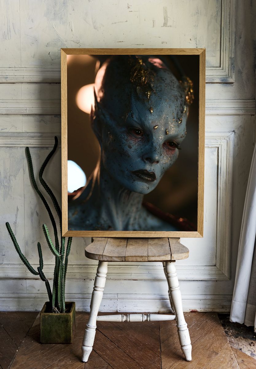 Alien Portrait Digital Art Poster. room preview