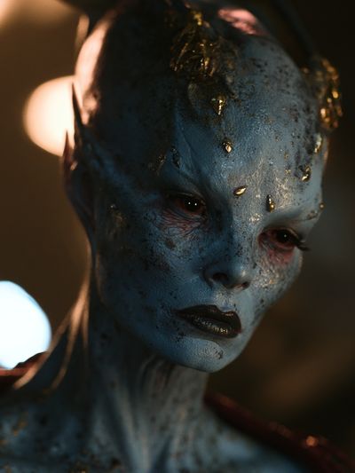 Alien Portrait Digital Art Poster. poster