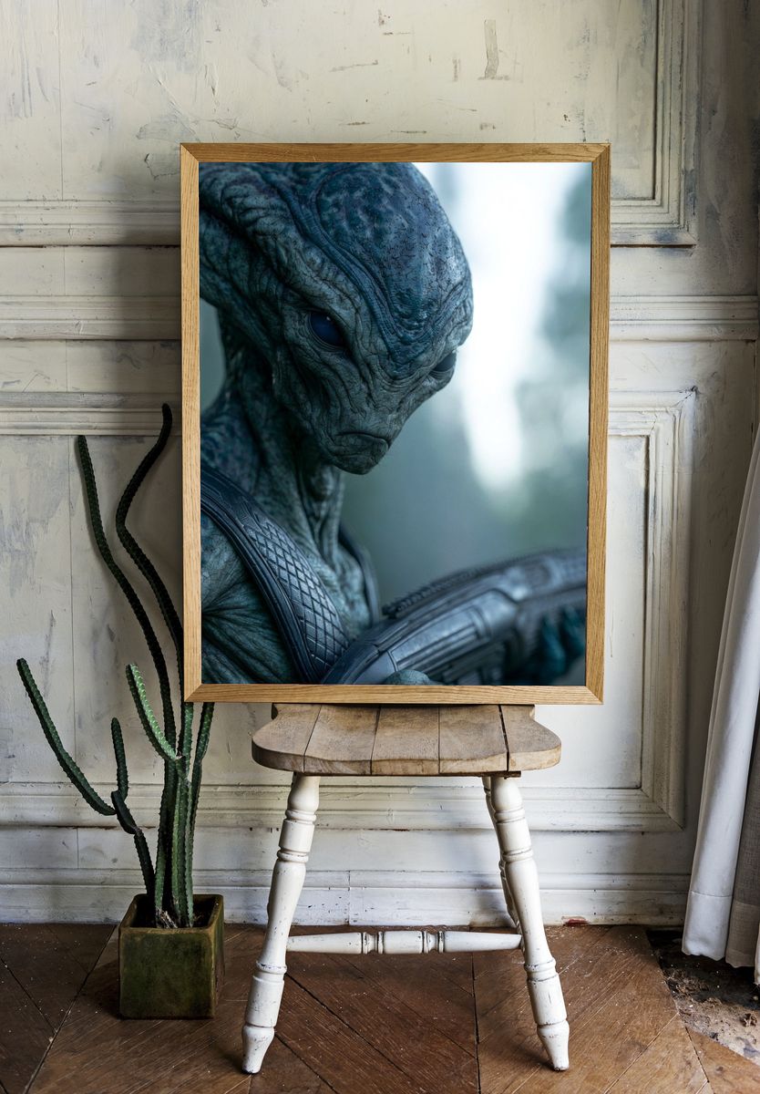 Alien Portrait Sci-Fi Poster. room preview