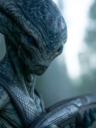 Alien Portrait Sci-Fi Poster.