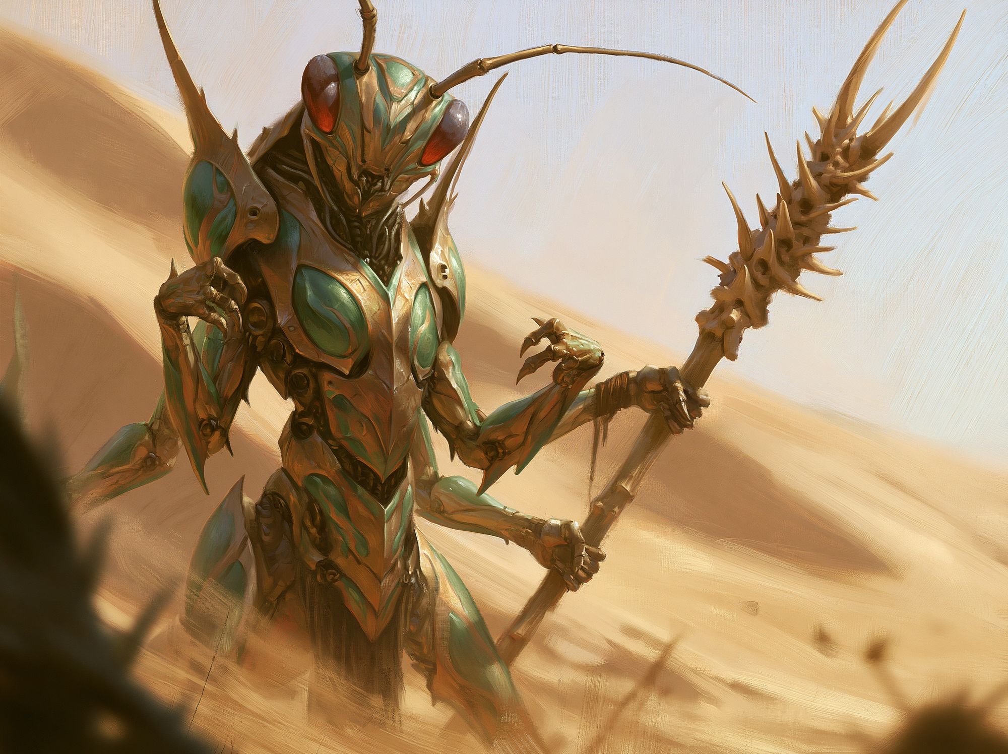 Alien Insect Warrior Digital Art Poster. poster — illustration art