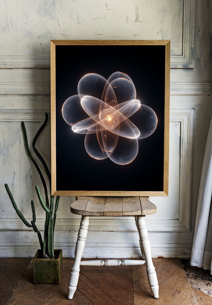 Abstract Light Orb — Digital Art Print. — room view 1