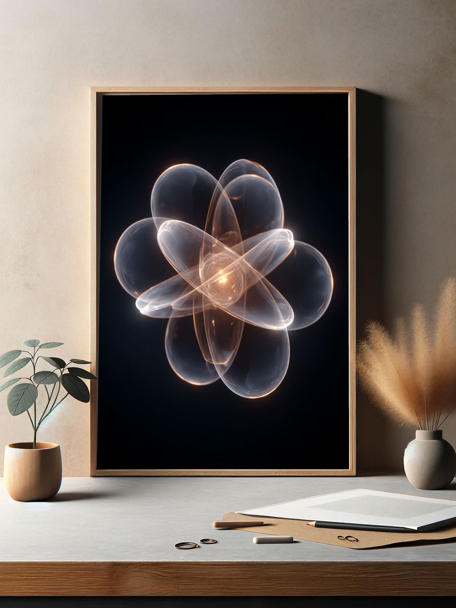 Abstract Light Orb — Digital Art Print. — room view 2