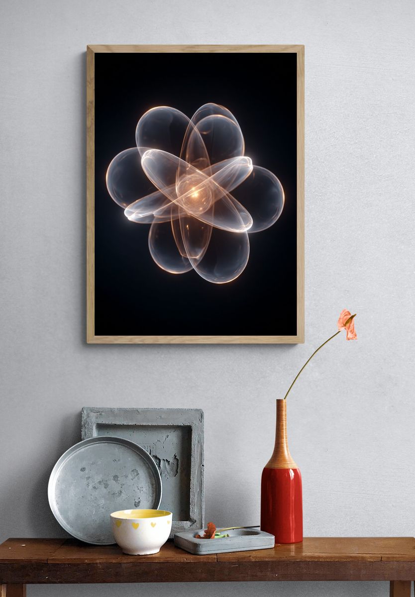 Abstract Light Orb — Digital Art Print. — room view 3
