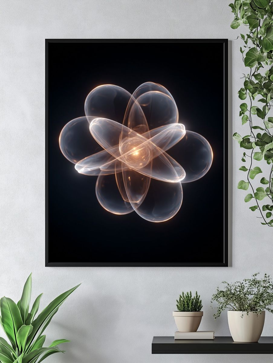 Abstract Light Orb — Digital Art Print. — room view 4