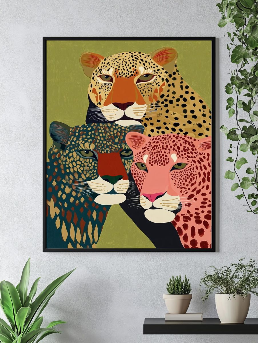 Leopard Trio — Illustration Print. — room view 4