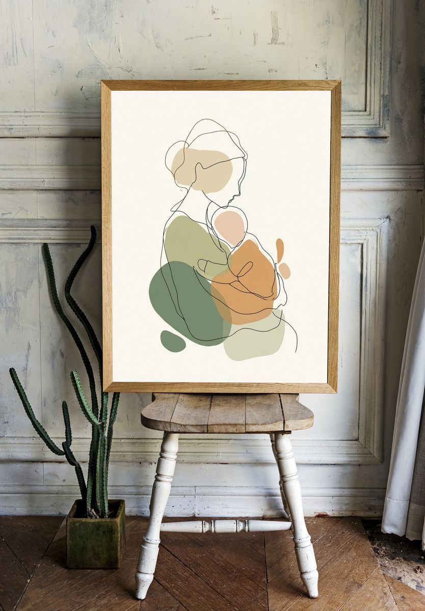 Abstract Line Figure Poster. room preview