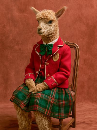 Alpaca Portrait Photography Poster.