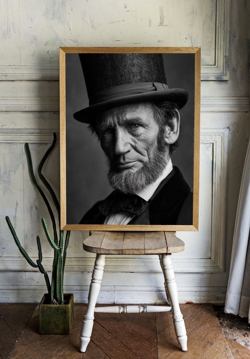 Abraham Lincoln Portrait Photography Poster. — room view 1