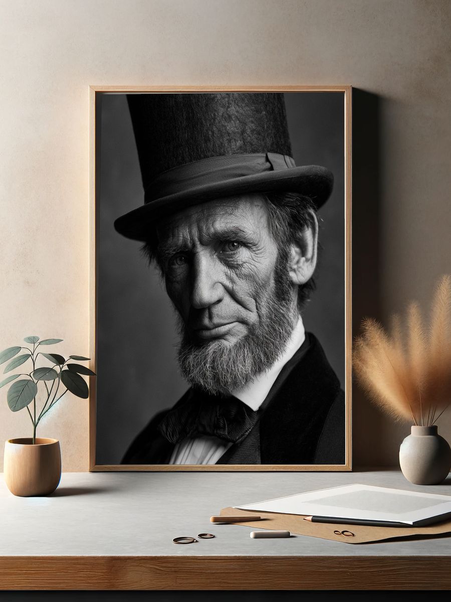 Abraham Lincoln Portrait Photography Poster. — room view 2
