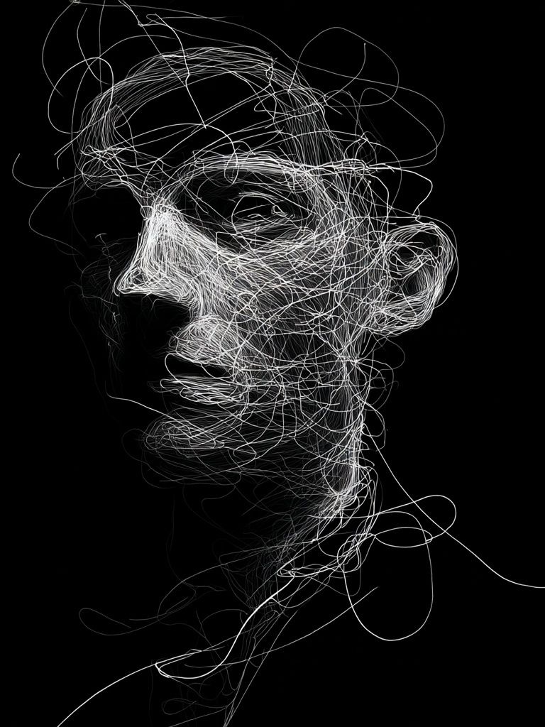 Abstract Line Art Portrait Poster. poster detail