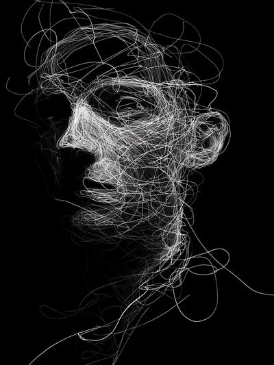 Abstract Line Art Portrait Poster. poster