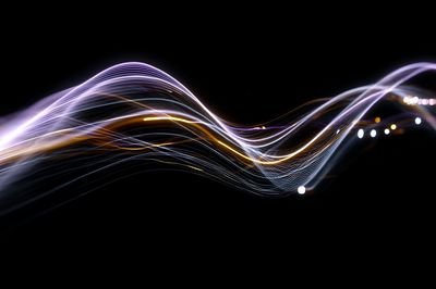 Neon Light Waves Abstract Poster. poster