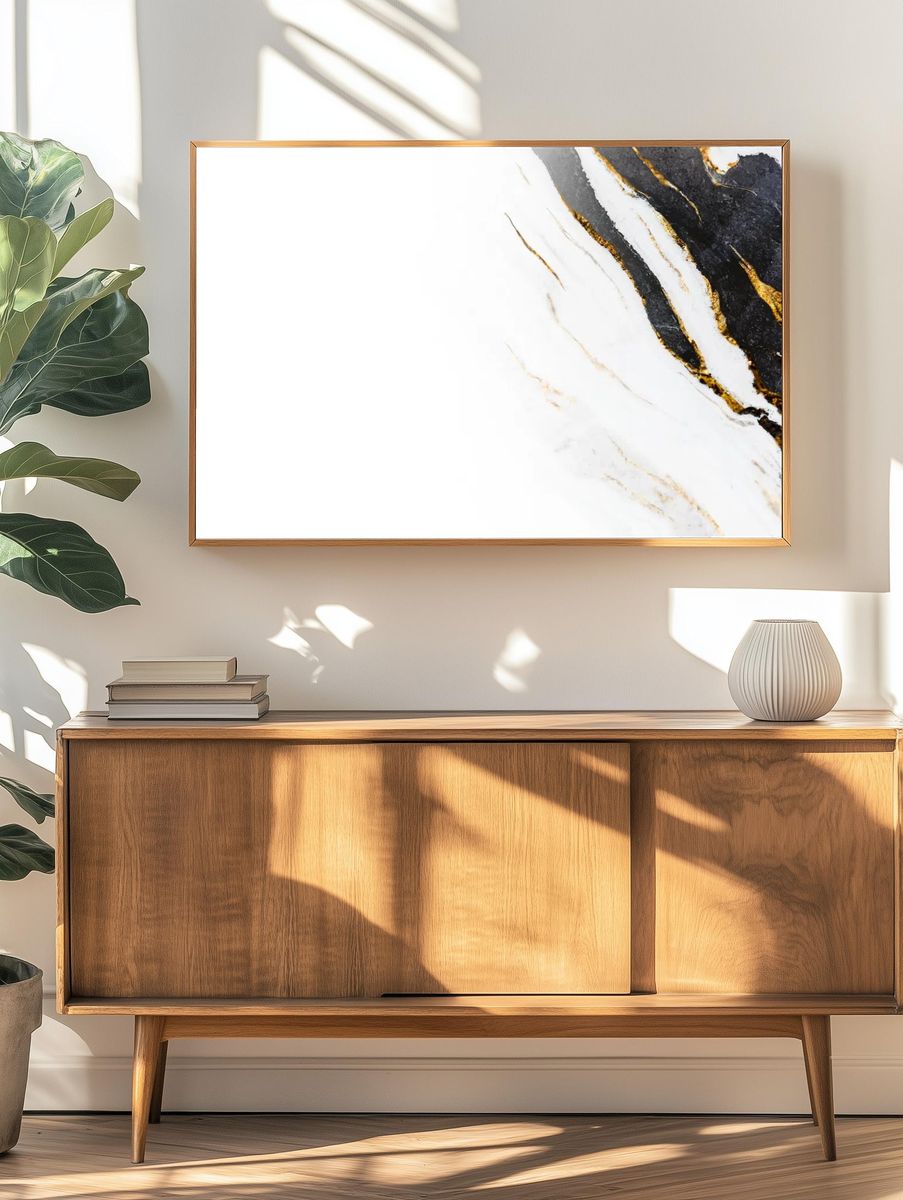 White marble rock textured background. — room view 3
