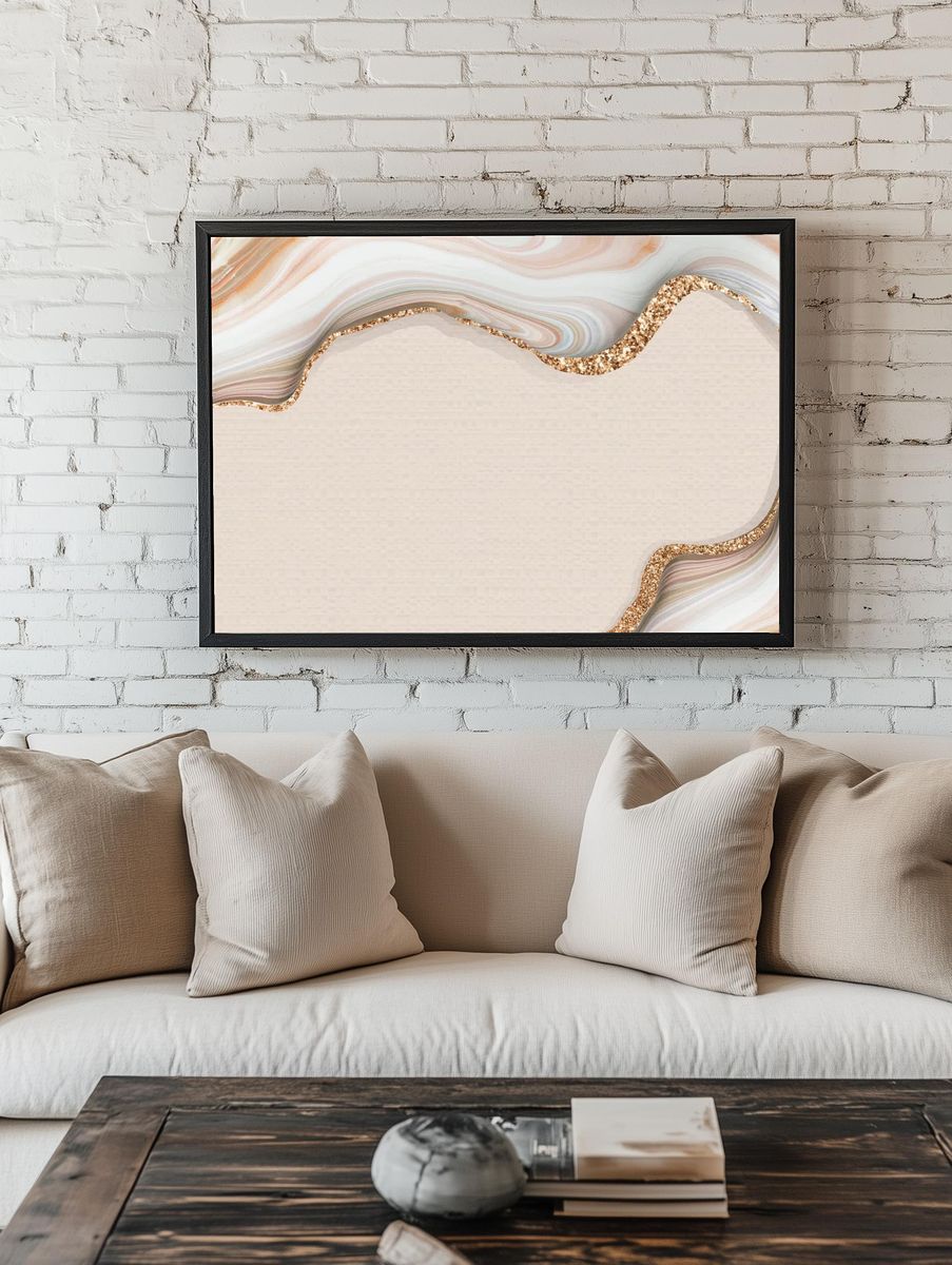 Abstract Marble with Glitter Poster. — room view 1