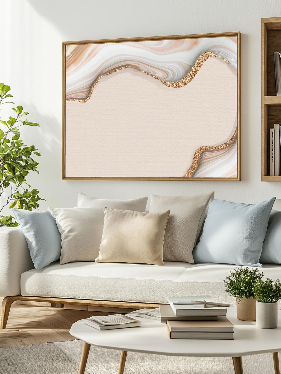Abstract Marble with Glitter Poster. — room view 2