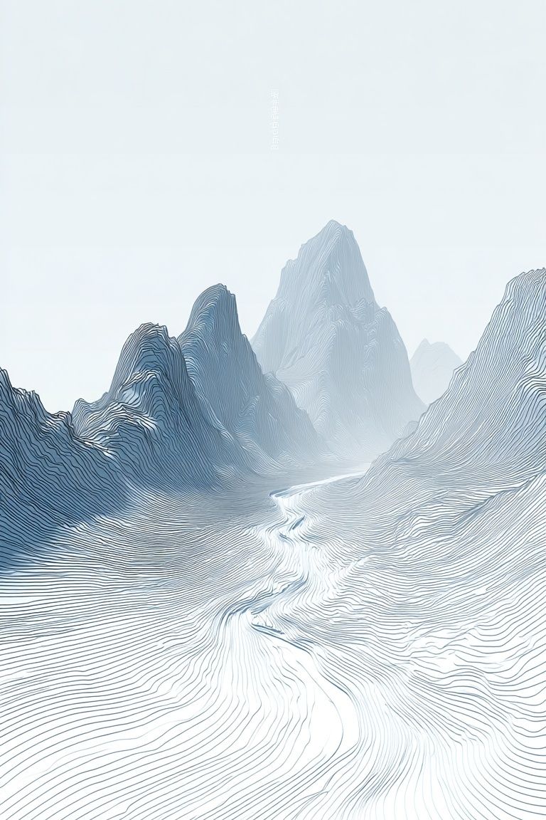 Abstract Mountain Landscape — Minimalist Print. poster detail