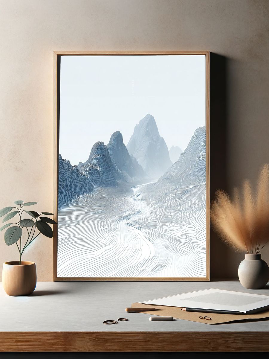 Abstract Mountain Landscape — Minimalist Print. — room view 2