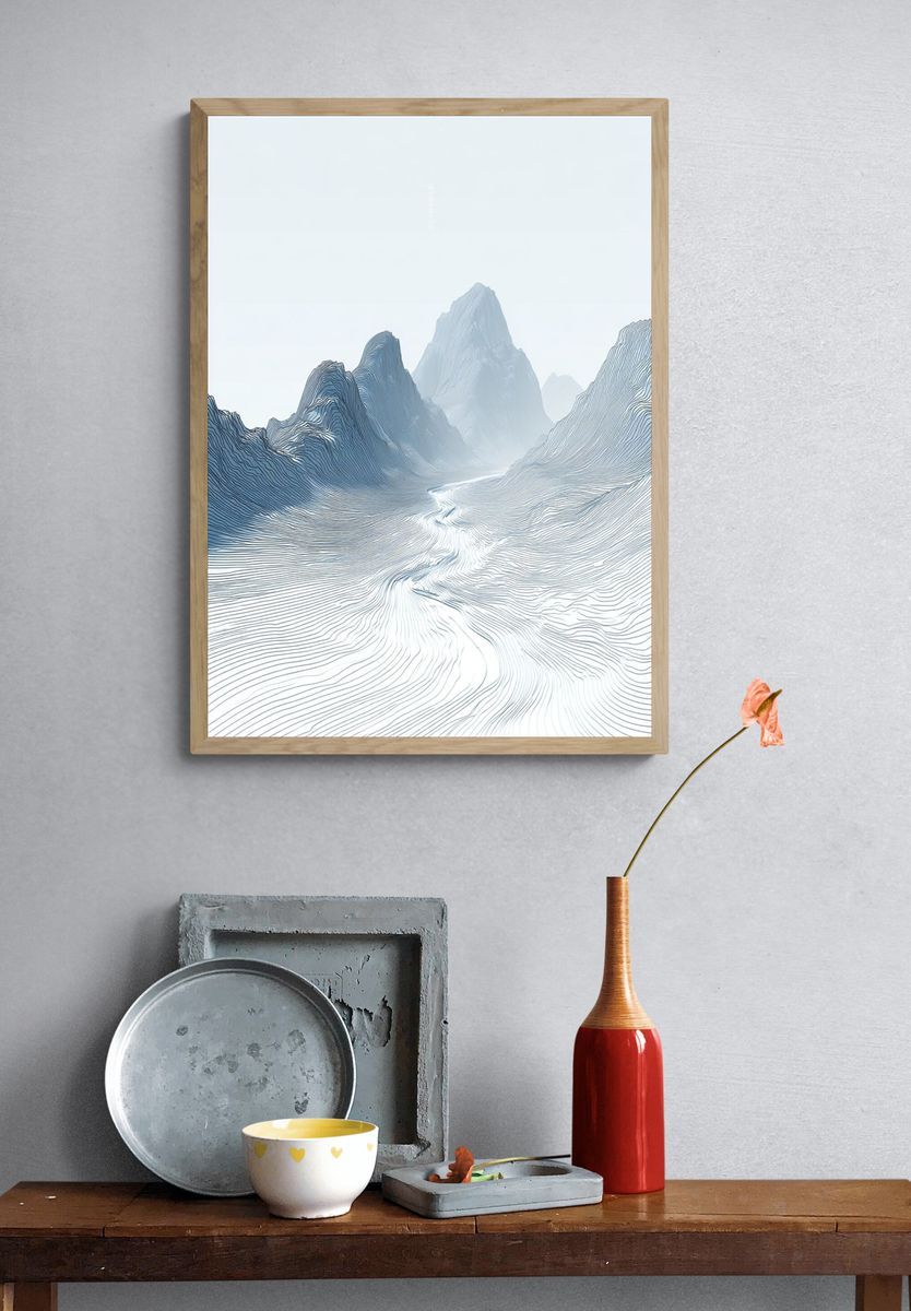Abstract Mountain Landscape — Minimalist Print. — room view 3
