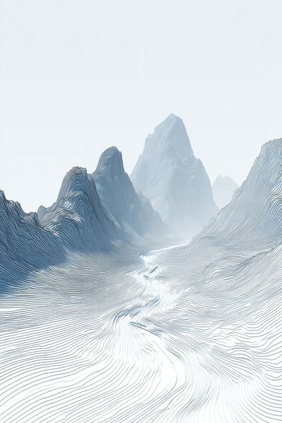 Abstract Mountain Landscape — Minimalist Print