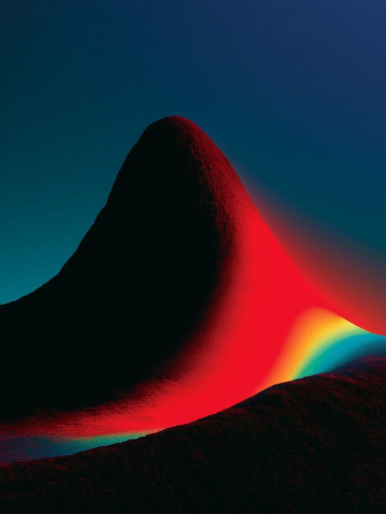 Neon Mountain Glow Abstract Poster. poster — abstract art