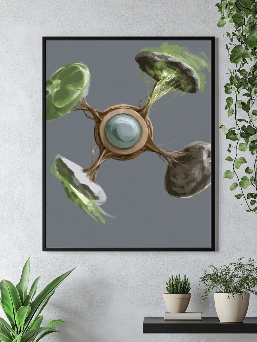 Abstract Orbital Mushroom Print. — room view 4