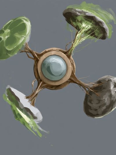 Abstract Orbital Mushroom Print.
