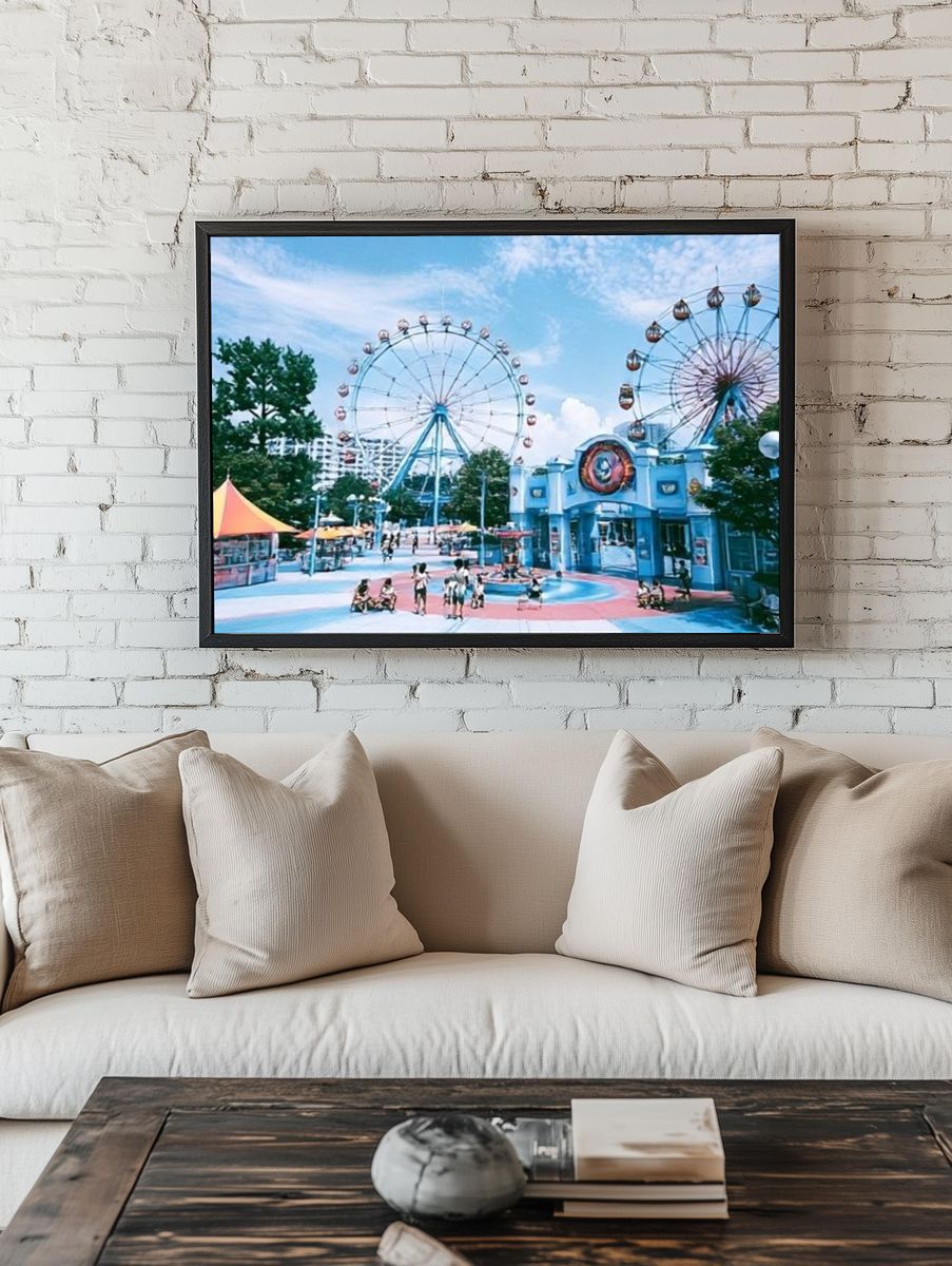 Amusement Park Ferris Wheels Photography Poster. — room view 1