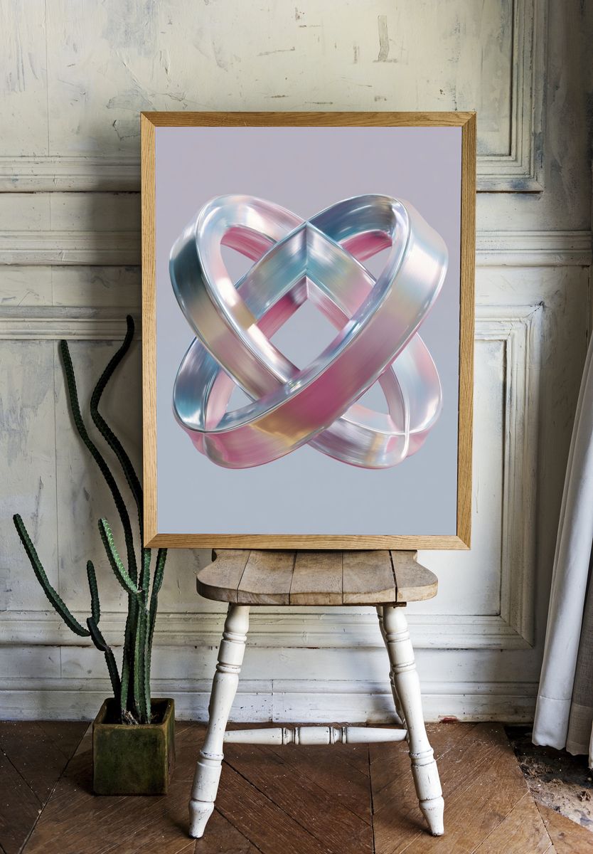 Abstract Metallic Sculpture Poster. — room view 1