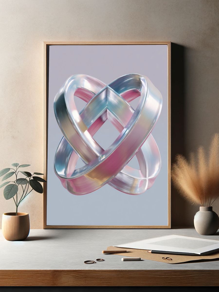 Abstract Metallic Sculpture Poster. — room view 2