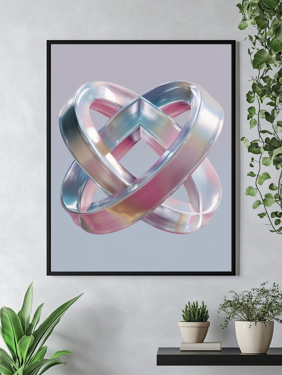 Abstract Metallic Sculpture Poster. — room view 4