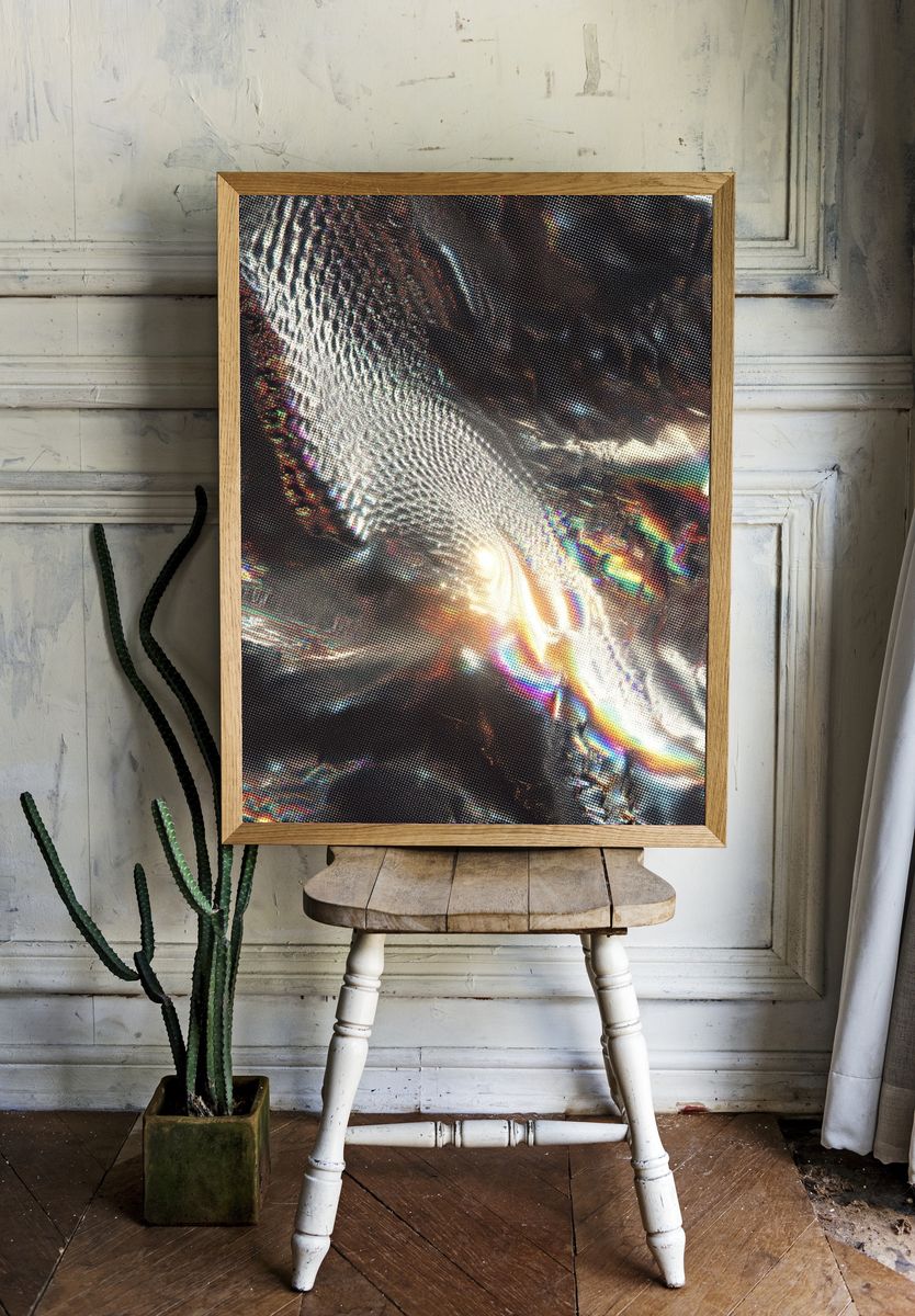 Abstract Metallic Waves Poster. — room view 1