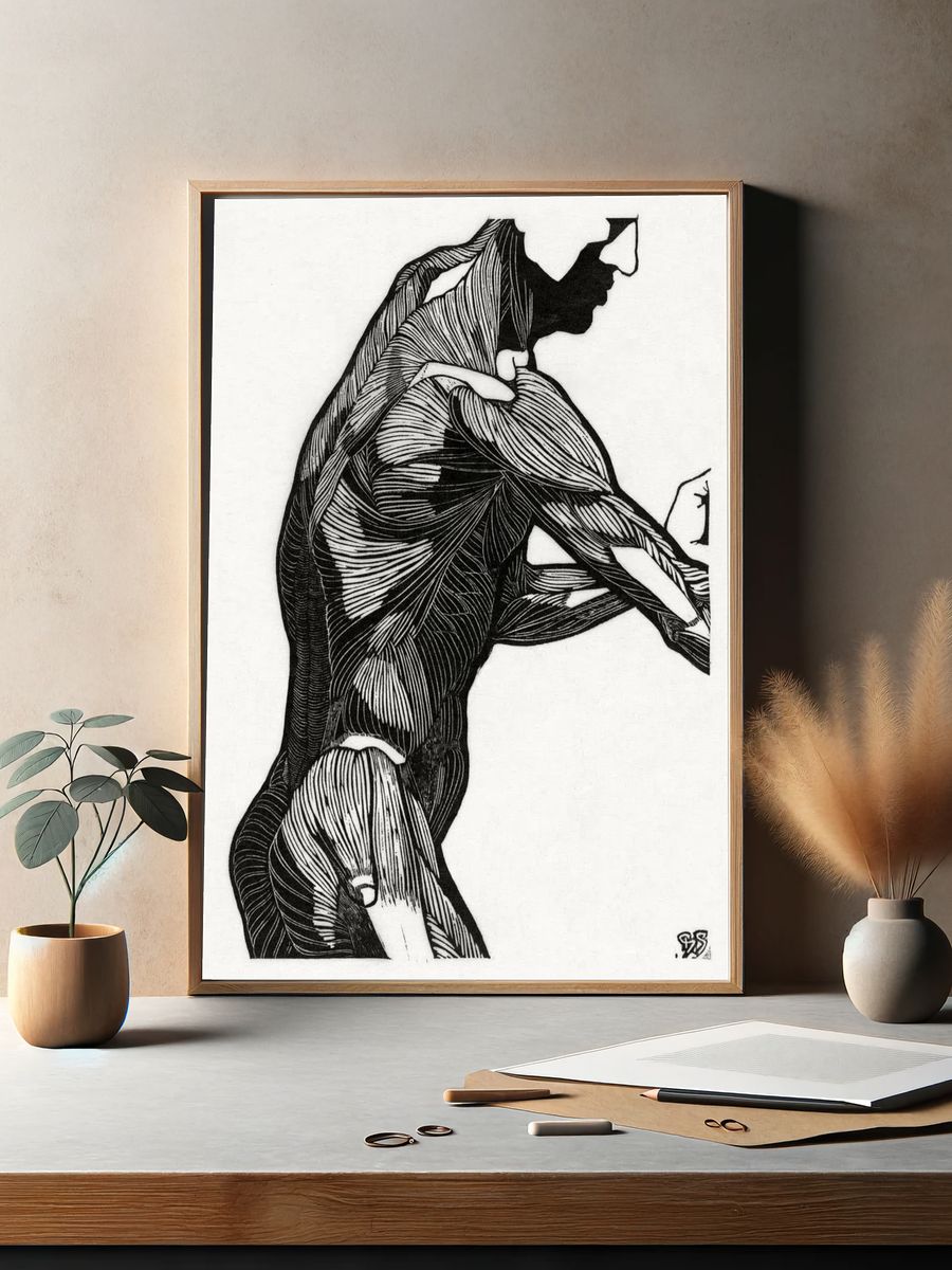 Anatomical study man's lateral arm. — room view 2