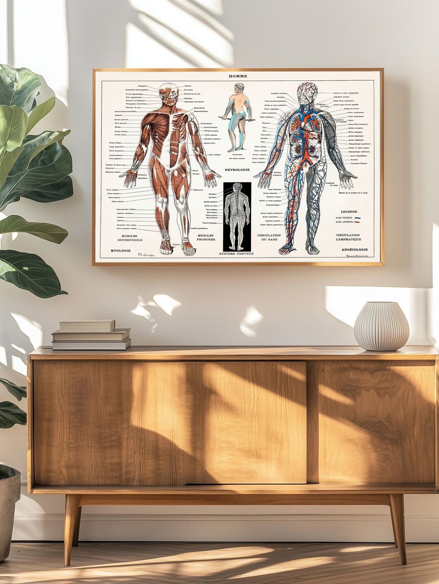 antique illustration human nervous system. — room view 3