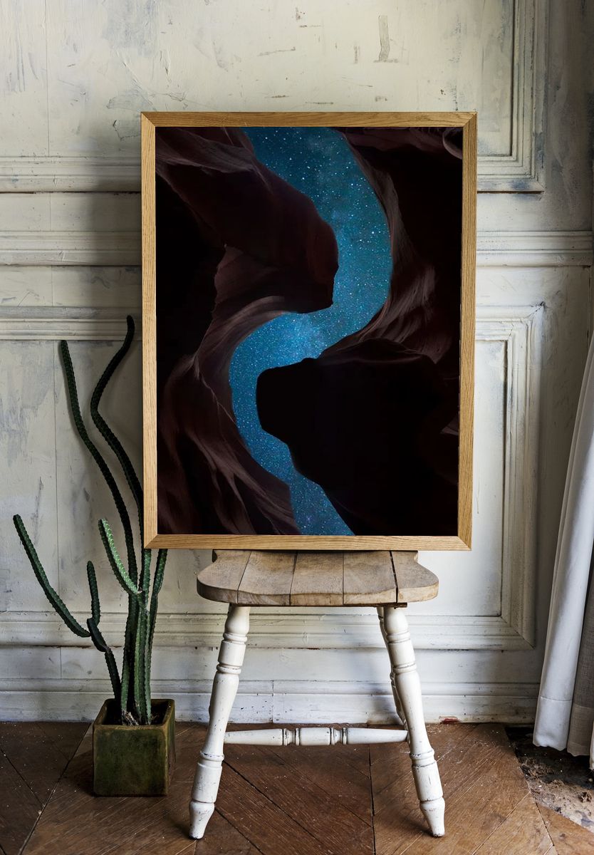 Antelope Canyon Night Sky Poster room preview