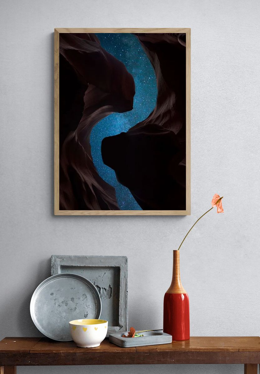 Antelope Canyon Night Sky Poster. — room view 3