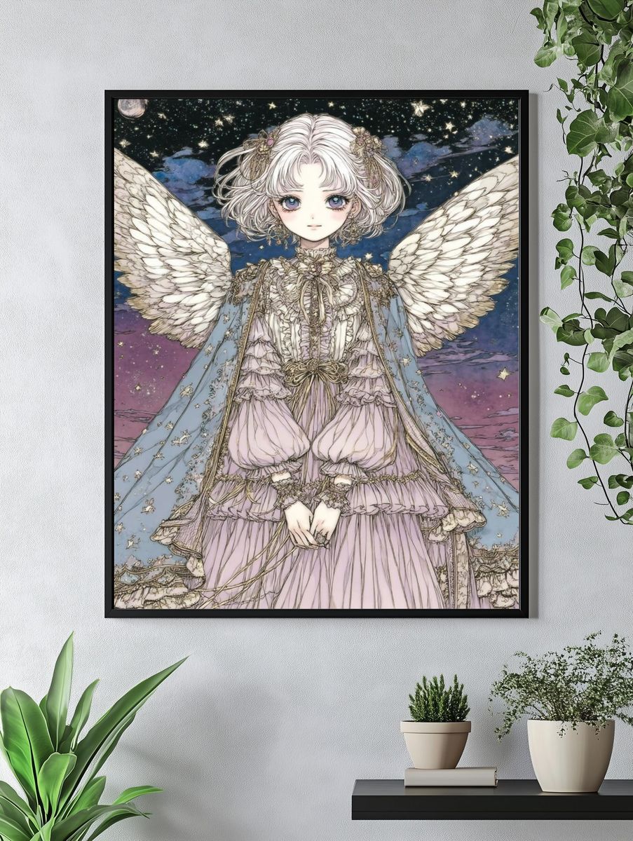 Angel Girl — Digital Art Print. — room view 4
