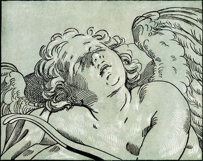Cherub Angel Sketch Print. poster print
