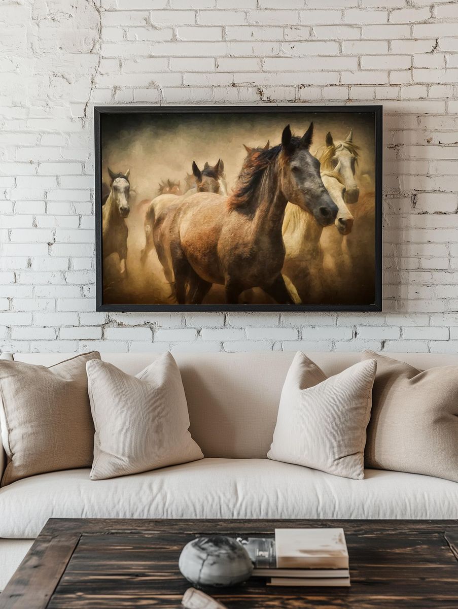 Free herd horses digital art. — room view 1