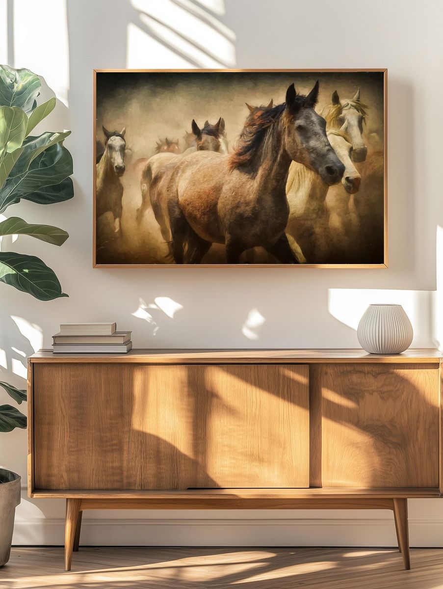 Free herd horses digital art. — room view 3