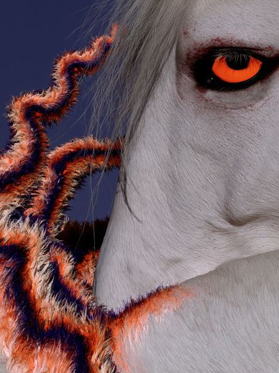 White Horse Neon Eye Poster.